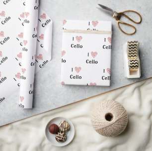 Papel De Regalo Me encantan las notas de Cello Red Heart of Music