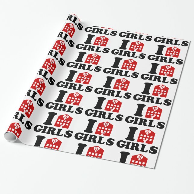 Papel De Regalo Me encantan los Chicas de los hoteles (Desenrollado)