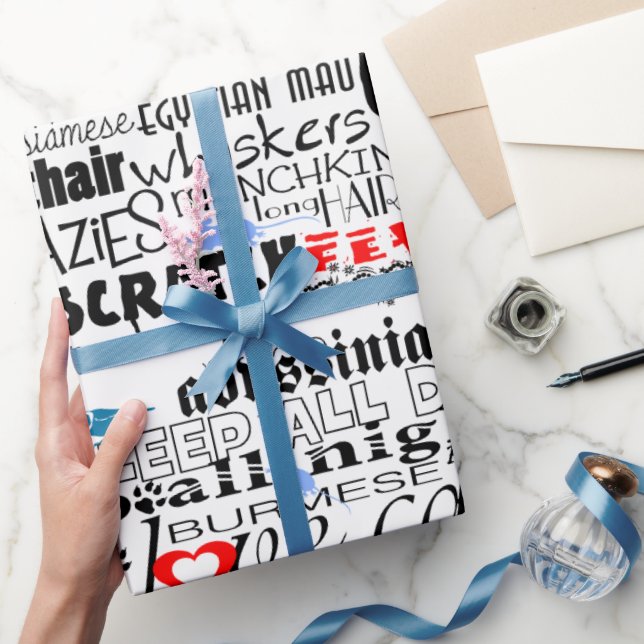 Papel De Regalo Me encantan los gatos (Regalar)