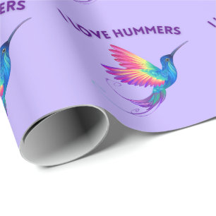 Papel De Regalo Me encantan los hummers exóticos colibríes volando