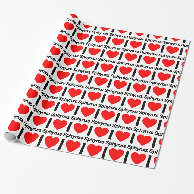 Papel De Regalo me encantan los sphynxs (Desenrollado)