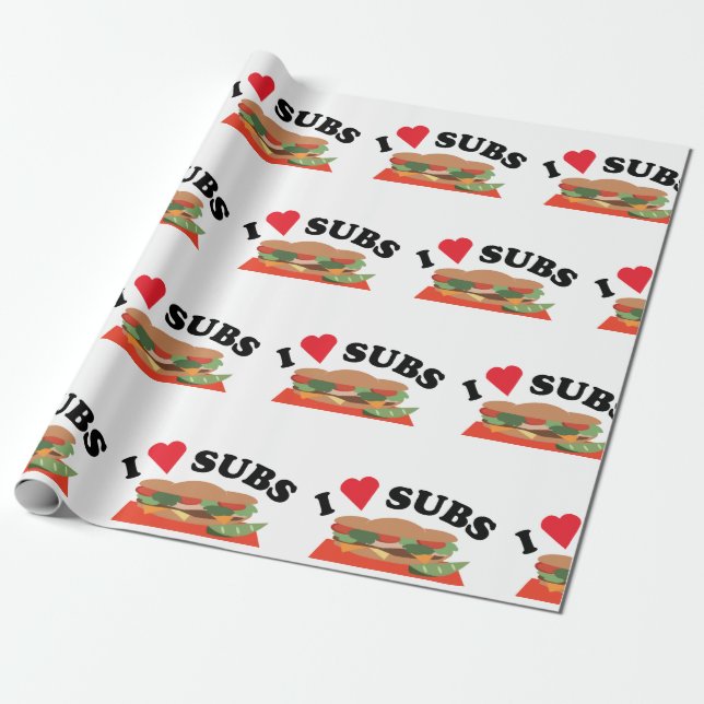 Papel De Regalo Me encantan los submarinos (Desenrollado)