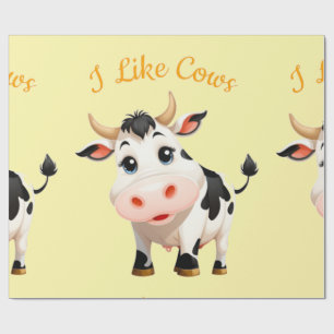 Papel De Regalo Me Gusta El Arte De Vacas Thunder_Cove
