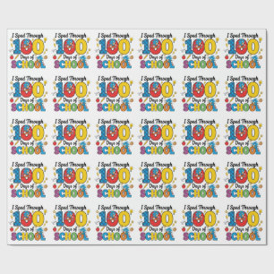 Papel De Regalo Me Lancé a Través de 100 Días de Escuela Chicos Ju