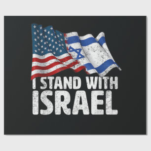 Papel De Regalo Me mantengo con Israel USA bandera estadounidense