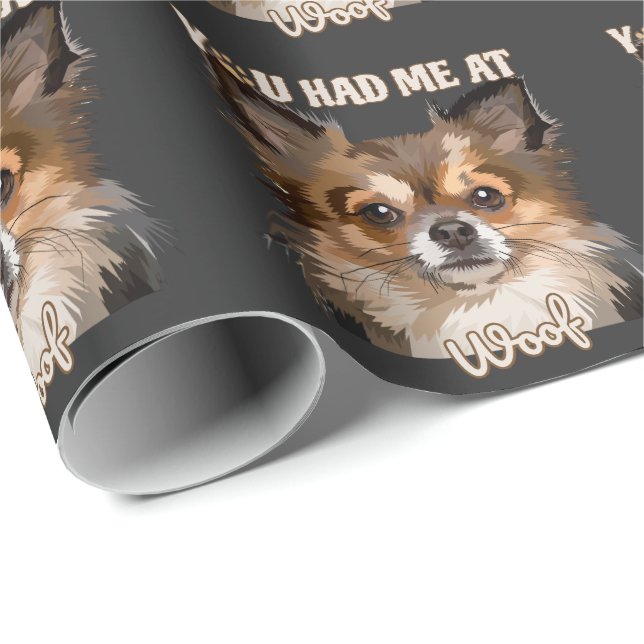 Papel De Regalo Me Tenías En Woof | Perros Pomerania (Esquina del rollo)