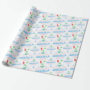 Papel De Regalo Meads Bay, Anguila Color Text, Images Pattern