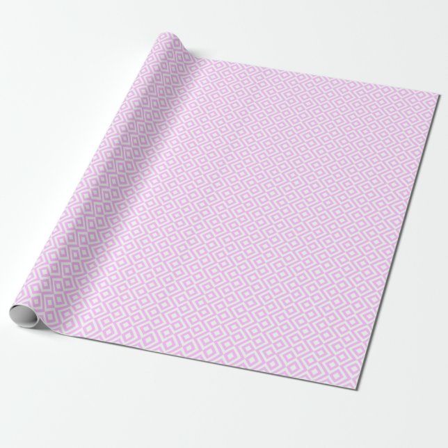 Papel De Regalo Meander rosa y blanco (Desenrollado)