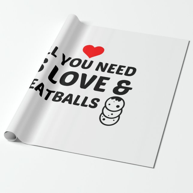 PAPEL DE REGALO MEATBALLS AND LOVE (Desenrollado)