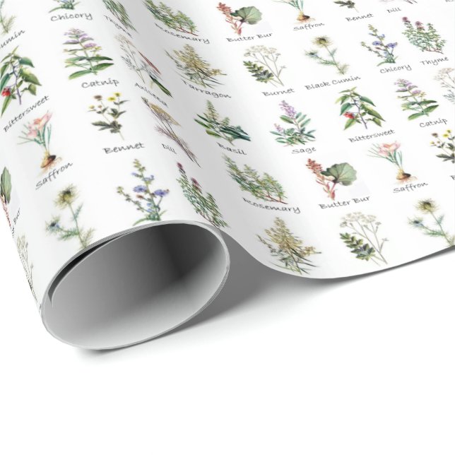 Papel De Regalo Medalla de hierbas y especias (Esquina del rollo)