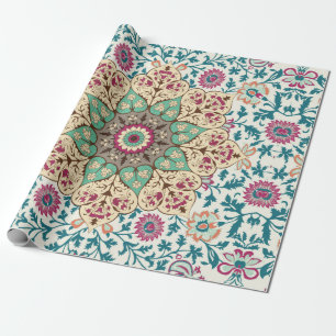 Papel De Regalo Medallion Vintage multicolor en turco, 