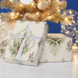 Papel De Regalo Medallón Botánico Damasco Botanica de Invierno