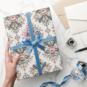 Papel De Regalo Medallones Botánicos Elegantes Atemporales