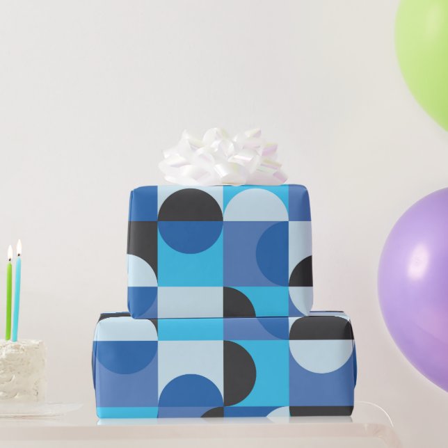 Papel De Regalo Media Century Medio siglo Moderno Medio círculos T (Regalos de fiesta)