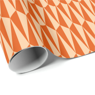 Papel De Regalo Mediados de siglo geométricos, sombras del naranj