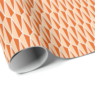 Papel De Regalo Mediados de siglo geométricos, sombras del naranja