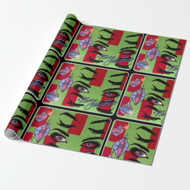 Papel De Regalo ¡Mediados de siglo 'Santa abstracto moderno, bebé! (Desenrollado)