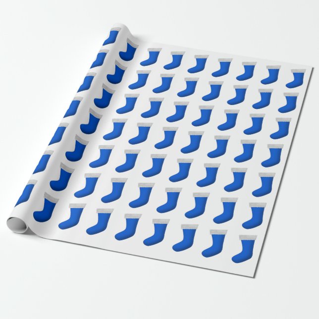 Papel De Regalo Medias azules del navidad (Desenrollado)