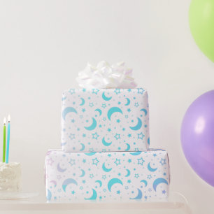 Papel De Regalo Medias Lunas y Estrellas de Halloween en Pastel