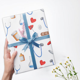 Papel De Regalo Médica clínico y herramientas médicas de enfermerí