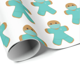 Papel De Regalo Médica de enfermería de Gingerbread Man Scrubs