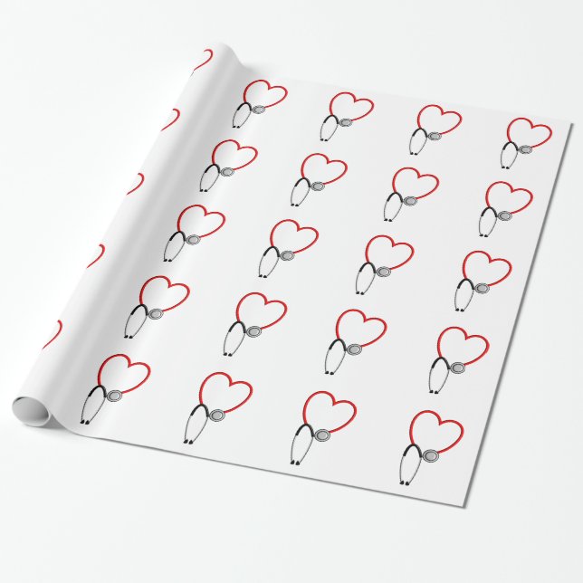 Papel de regalo médico del estetoscopio (Desenrollado)