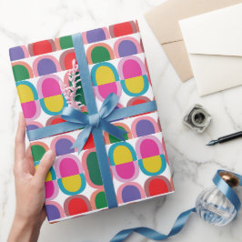 Papel De Regalo Medio Círculo Geométrico Colorido