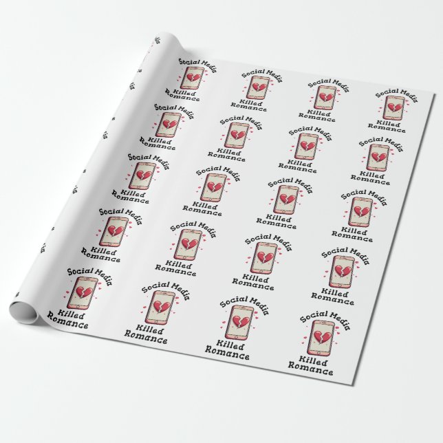 Papel De Regalo Medios sociales matan romance (Desenrollado)