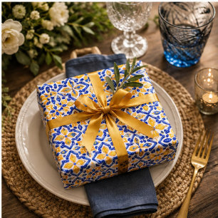 Papel De Regalo Mediterranean Lemon Blossom Ceramic Hand Painted