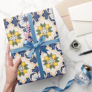 Papel De Regalo Mediterranean Lemon Tile Italian Talavera