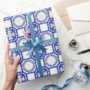 Papel De Regalo Mediterráneo Italia Azulejos Despedida de Soltera