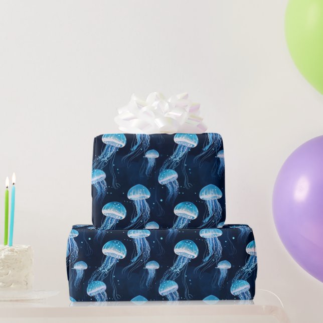 Papel De Regalo Medusa Azul Claro (Regalos de fiesta)
