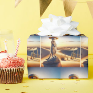 Papel De Regalo Meerkat con un sombrero mexicano