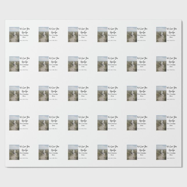 Papel De Regalo mejor abuelo siempre abuelos foto regalos clásicos (Superficie plana)