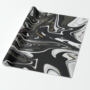 Papel De Regalo Mejor arte abstracto en blanco y negro, pintura ab