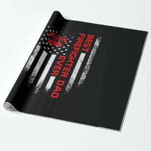 Papel De Regalo Mejor bombero de bandera norteamericana masculina