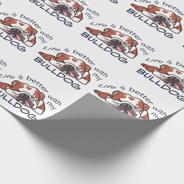 Papel De Regalo Mejor con mi Bulldog (Esquina)