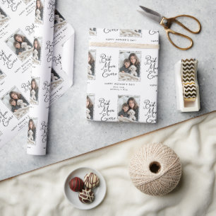 Papel De Regalo Mejor Día de la Madre Fotográfica Personalizada