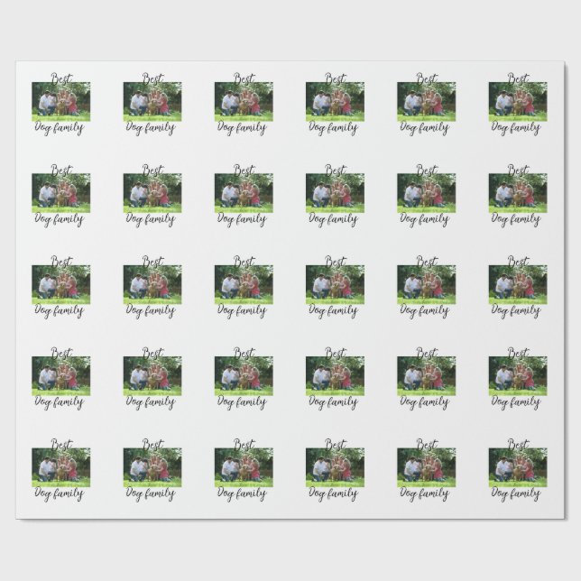 Papel De Regalo Mejor familia de perros mamá papá mascota amigo an (Superficie plana)