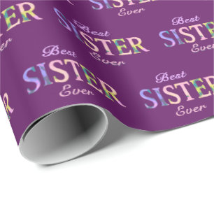 Papel De Regalo Mejor Hermana del Mundo Estampado Púrpura