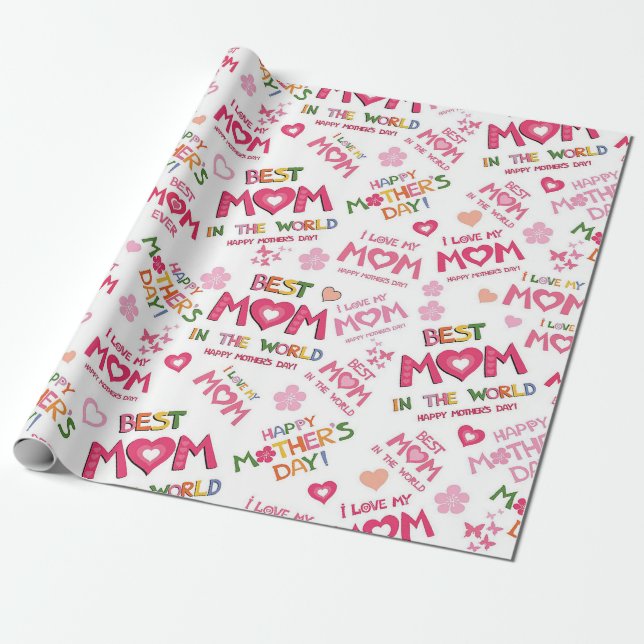 Papel De Regalo Mejor Mamá (Desenrollado)