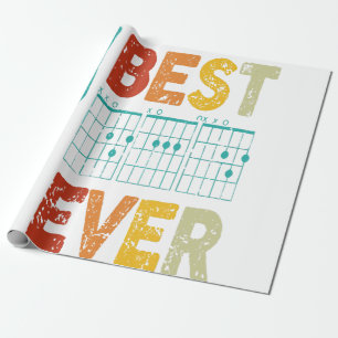 Papel De Regalo Mejor papá de guitarra de todos los tiempos acorde