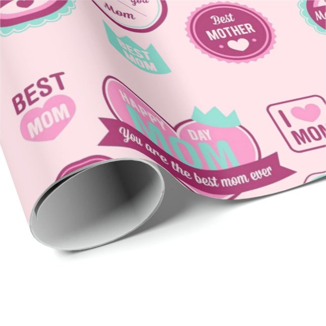 Papel De Regalo Mejor patrón de madre de siempre (Esquina del rollo)