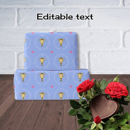 Papel De Regalo Mejor personalizado trofeo de la abuela texto azul