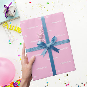 Papel De Regalo Mejores amigos escritura rosa blanco pastel