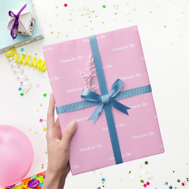 Papel De Regalo Mejores amigos escritura rosa blanco pastel (Subido por el creador)