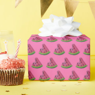 Papel De Regalo Melaza rosa Melón Melón Melón Fruta Wedge Imprimir