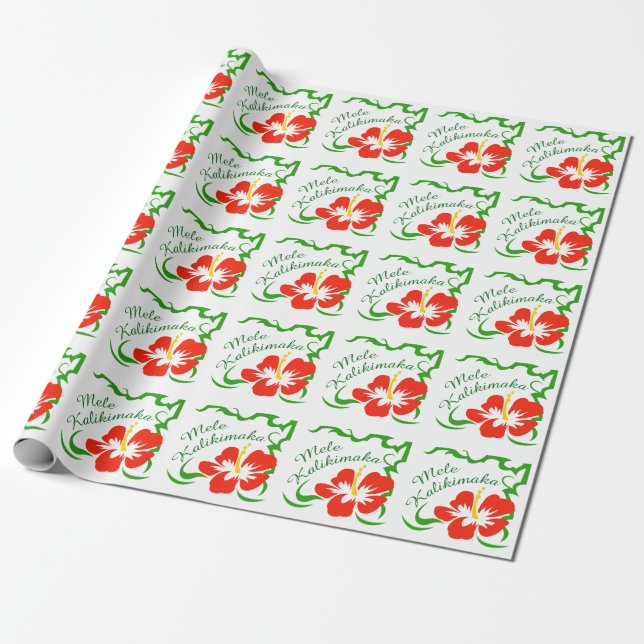 Papel De Regalo Mele Kalikimaka (Desenrollado)