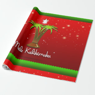 Papel De Regalo Mele Kalikimaka Palm Tree para Navidad