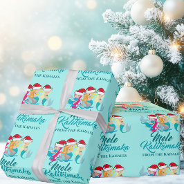 Papel De Regalo Mele Kalikimaka Personalizado Navidades de sirenas